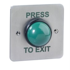 SPB004F(W) Weatherproof flush mount green dome exit button with finger guard